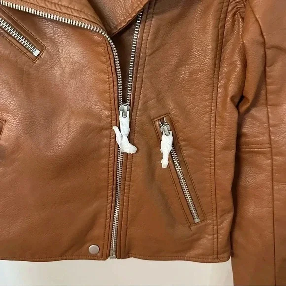 Anthropologie BlankNYC Women’s Faux Leather Moto Jacket in Honey Size XS NWT - Picture 4 of 9